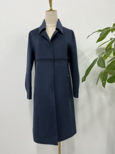 名紫轩S809ZX商场专柜正品手工羊毛双面大衣2023冬季新款简约显瘦