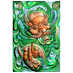 精雕图jdp灰度图bmp人物浮雕挂牌木雕玉雕grz-005钟馗46牌带线