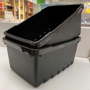 IKEA宜家塑料储物收纳盒, 黑色25x17x12 厘米/4 公升乌普诺萨无盖