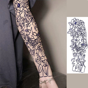 割线樱花刹车印般若艺妓男女持久大全臂仿真刺青防水纹身贴