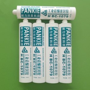 1079耐弱酸碱性防水玻璃胶粘接中性hbc-1079工业硅酮密封胶300度