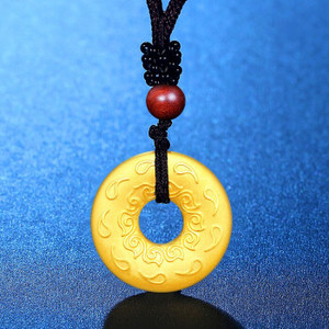 天圆地方贵金属车挂平安挂件祥云浮雕平安扣吉祥扣汽车挂件
