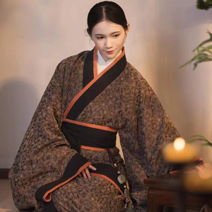 怀谷居汉服素衣双绕长曲裾袍秦汉女款定制传统礼服复原款非古装