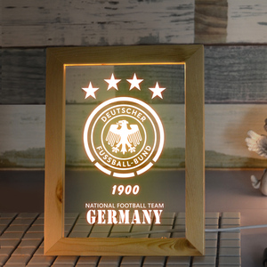 德国队2024欧洲杯周边相框灯足球法国意大利队球迷纪念品摆件定制