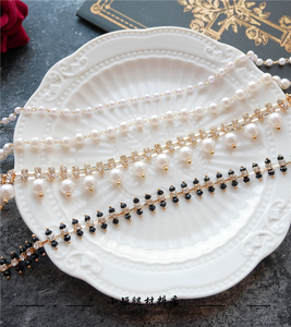 珍珠串珠钻链 手工头饰发饰品材料 DIY圣母女神皇冠头冠光环配件