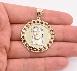 代购2耶稣头像钻石切割迈阿密古巴真正10k白金吊坠男女项链百搭