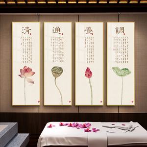 中医养生馆装饰画春夏秋冬挂画会所宣传海报画美容院墙面装饰壁画