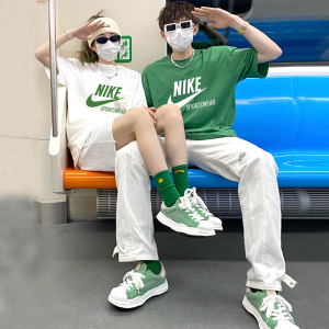 nike耐克印花纯棉t恤女2022年夏季新款宽松休闲情侣装百搭短袖男t