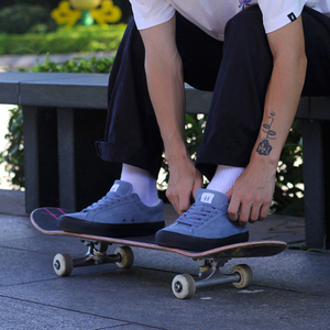 easy顽刻ollieskate滑板鞋复古小众专业耐磨牛翻毛皮情侣生胶减震