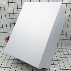 商务长方形白色礼品盒烫印logo包装盒银色黑色超大礼盒礼物盒定制