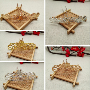 合金发叉发冠配件diy手工制作古风汉服新娘头饰发簪发冠配饰材料