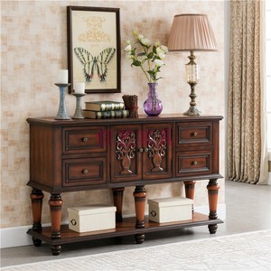美式玄关台餐边柜 边柜 欧式门厅柜装饰柜仿古电视矮柜玄关隔断柜
