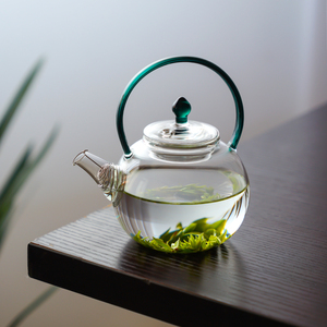 高硼硅玻璃提梁茶壶小新款茶水分离绿茶专用小容量耐热泡茶煮茶具