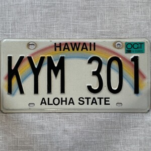 美国车牌hawaiihi夏威夷州kym-301复古收藏国外国牌照牧马人怀旧