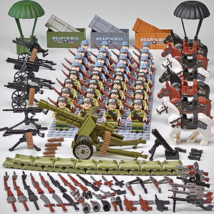 军事积木小人仔八路军志愿军长津湖士兵武器打仗男孩益智拼装玩具