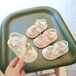 宝宝韩版凉鞋2023夏季婴儿女童鞋子0-2岁儿女宝宝软底叫叫学步鞋
