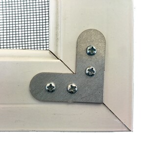 推拉纱窗外置固定角 不锈铁纱角 维修老式铝合金窗角码加固件配件