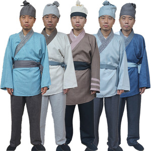 出租古代男店小二杂役渔夫平民百姓穷人苦力老头老汉演出服装