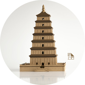 慈恩寺大雁塔纸上匠手工模型中国古建筑佛塔摆件西安礼品古风包邮