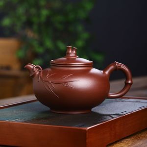 宜兴名家赵信军紫砂壶 工艺美术师 底槽青 全手工制 韵竹壶