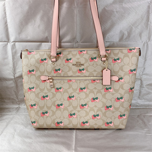 小j北美代购 美国直邮 coach 草莓款拉链托特包 女士手提包