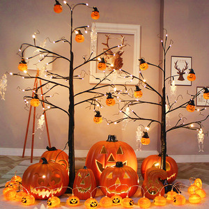 万圣节装饰品镂空发光大南瓜摆件长南瓜灯场景美陈幼儿园布置道具