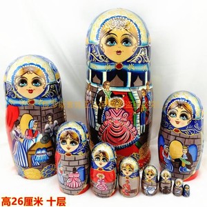 十层套娃俄罗斯正版10层正品套娃娃手工彩绘天然椴木传统嵌套娃娃