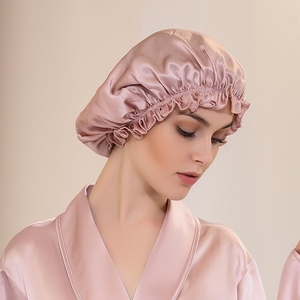 19姆米真丝桑蚕丝睡帽女士月子居家长发头巾套头轻柔无勒痕空调房