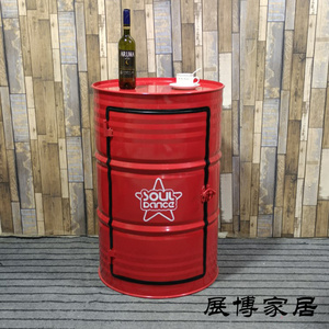 loft油桶改装储物柜酒吧ktv油桶桌收纳柜汽修个性装饰柜手办整装
