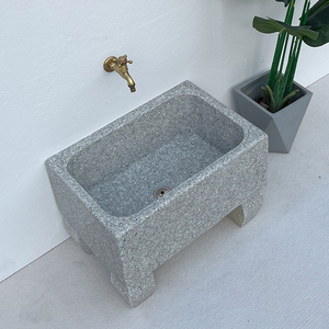 整石一体式大号拖把池室外大理石原石材拖布池墩布池户外庭院石头