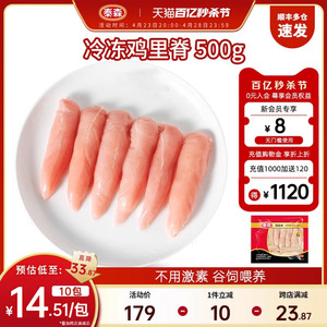 Tyson泰森鸡里脊肉新鲜冷冻生鲜健身低脂速冻鸡小胸500g