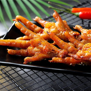 腌制鸡脚串10串烧烤食材带骨凤爪串新鲜冷冻商用烤串铁板鸡爪大串