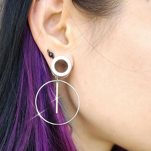 滑轮扩耳器耳洞扩大钛钢耳扩饰品大圆圈吊坠穿刺环无痛扩耳耳环女