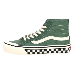 VANS范斯SK8-HI SF高帮草绿色棋盘格包边男女板鞋V