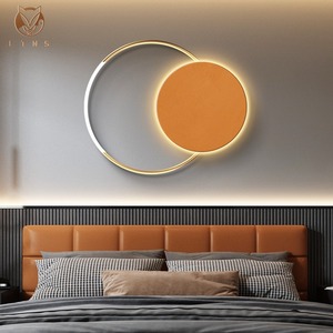 卧室床头发光壁饰高级氛围感客厅玄关背景墙装饰挂件轻奢铁艺挂饰