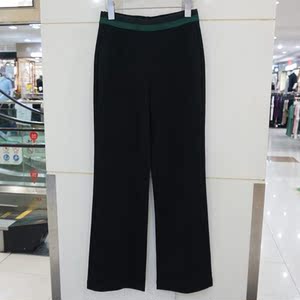 蒙蝶21709-1春装2022拖地裤松紧腰丝绒裤宽松休闲直筒阔腿裤女裤