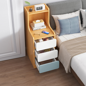 极窄床头柜置物架抽拉式收纳柜简约现代卧室小户型床边柜夹缝长条