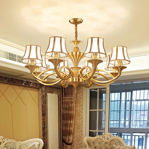 欧式全铜吊灯大气简约现代客厅灯具美式奢华卧室房间餐厅简欧灯饰