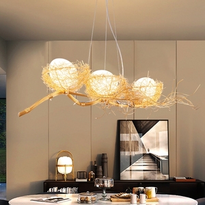 餐厅吊灯简约现代客厅灯艺术创意个性造型鸟巢灯阳台卧室吧台灯具