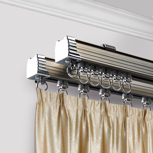 金杆子窗帘轨道滑轮直轨单轨双轨静音窗帘杆轨道导轨滑轨顶装侧装