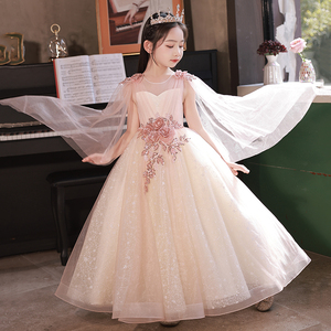 女童礼服公主裙儿童主持人钢琴演奏演出服晚礼服花童生日高端走秀