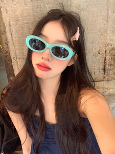 馨帮帮 夏日糖果色椭圆型墨镜少女可爱个性护眼太阳眼镜拍照装饰