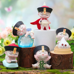 网红古风小小僵湖盲盒僵小鱼手办公仔治愈系桌面摆件可爱生日礼物