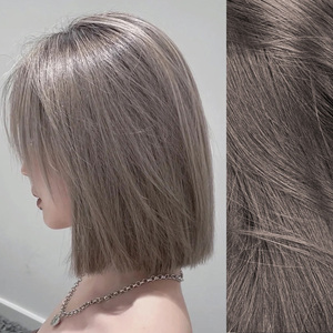 奶茶灰棕色染发剂2021流行色显白自己在家染泡泡沫植物纯染发膏女