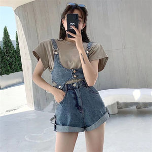 吊带背心牛仔裤两件套