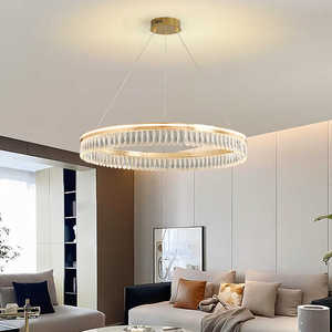 客厅灯led北欧轻奢水晶吊灯现代简约2024新款圆形主卧室餐厅灯具