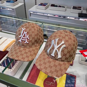 gucci古奇ny联名款老花棒球帽 鸭舌帽 sf双g字母可调节合作款男女