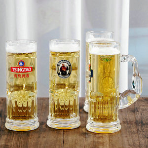 玻璃大号德国啤酒杯淑女杯超大码个性扎啤杯500毫升600ml加厚透明