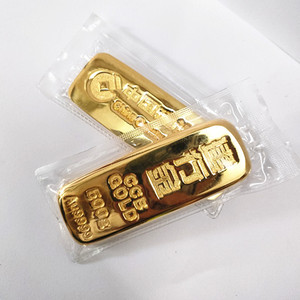 仿真金条纯铜建行镀金样品金砖100克50金店道具展示摆件收藏礼品