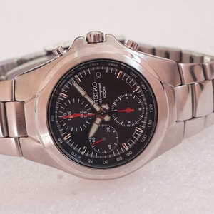 精工三眼石英计时表snd325 7t92-0br0